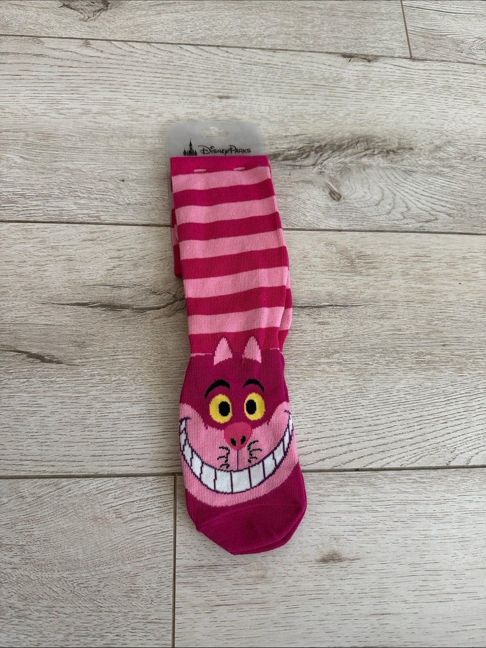 Disney Cheshire Cat Pink & Light Pink Striped Socks